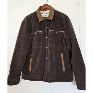 Carbon 2 Cobalt Jacket Mens L Brown Chore Coat Corduroy Barn Fleece Lined